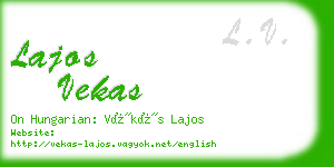 lajos vekas business card